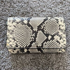 Tory Burch Elegant Snake Print Clutch